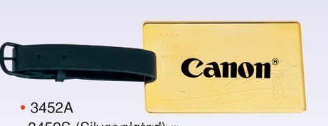 3-1/8"X1-15/16" Gold Plated Brass Luggage/ Golf Tag (Screened)
