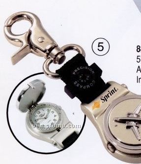 Airplane Key Fob Pocket Watch W/ Compass