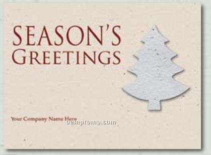 Kraft Natural Holiday Greeting Card With Tree Ornament