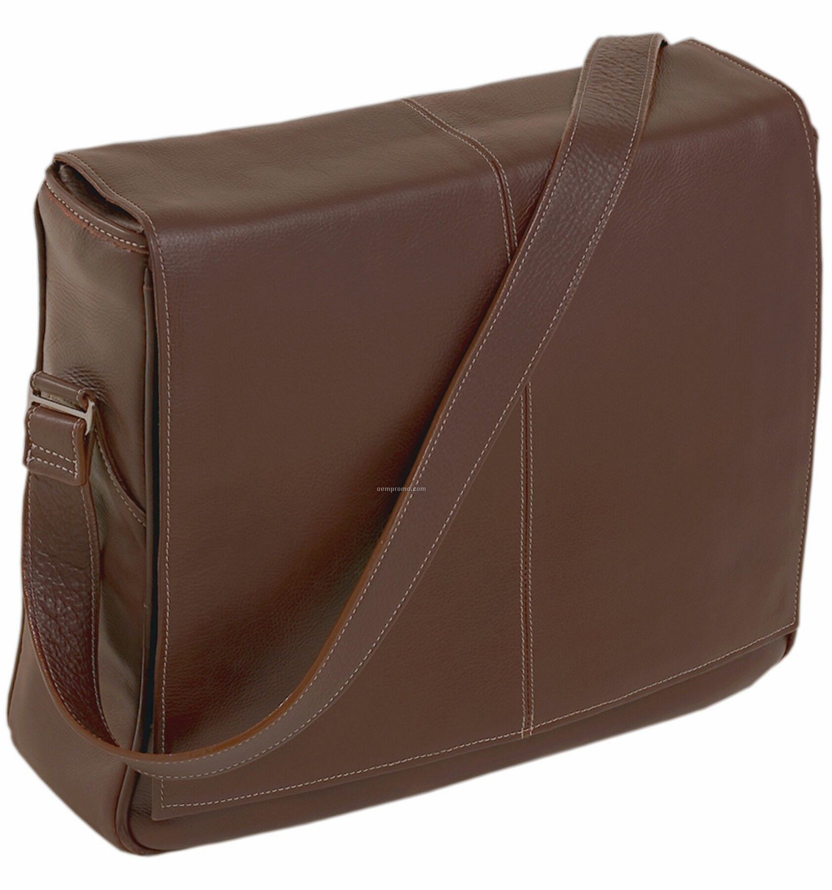 San Francesco Leather Messenger Bag - Cognac Brown