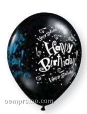 11" Onyx Birthday Printed Latex Balloon