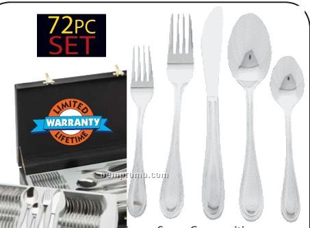 Sterlingcraft 72 PC Heavy Gauge Surgical Stainless Steel Flatware Set