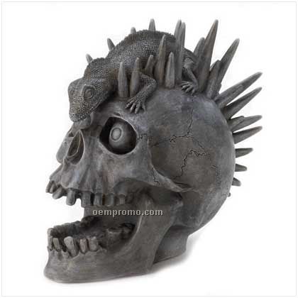 Punk-rock Skull Figurine