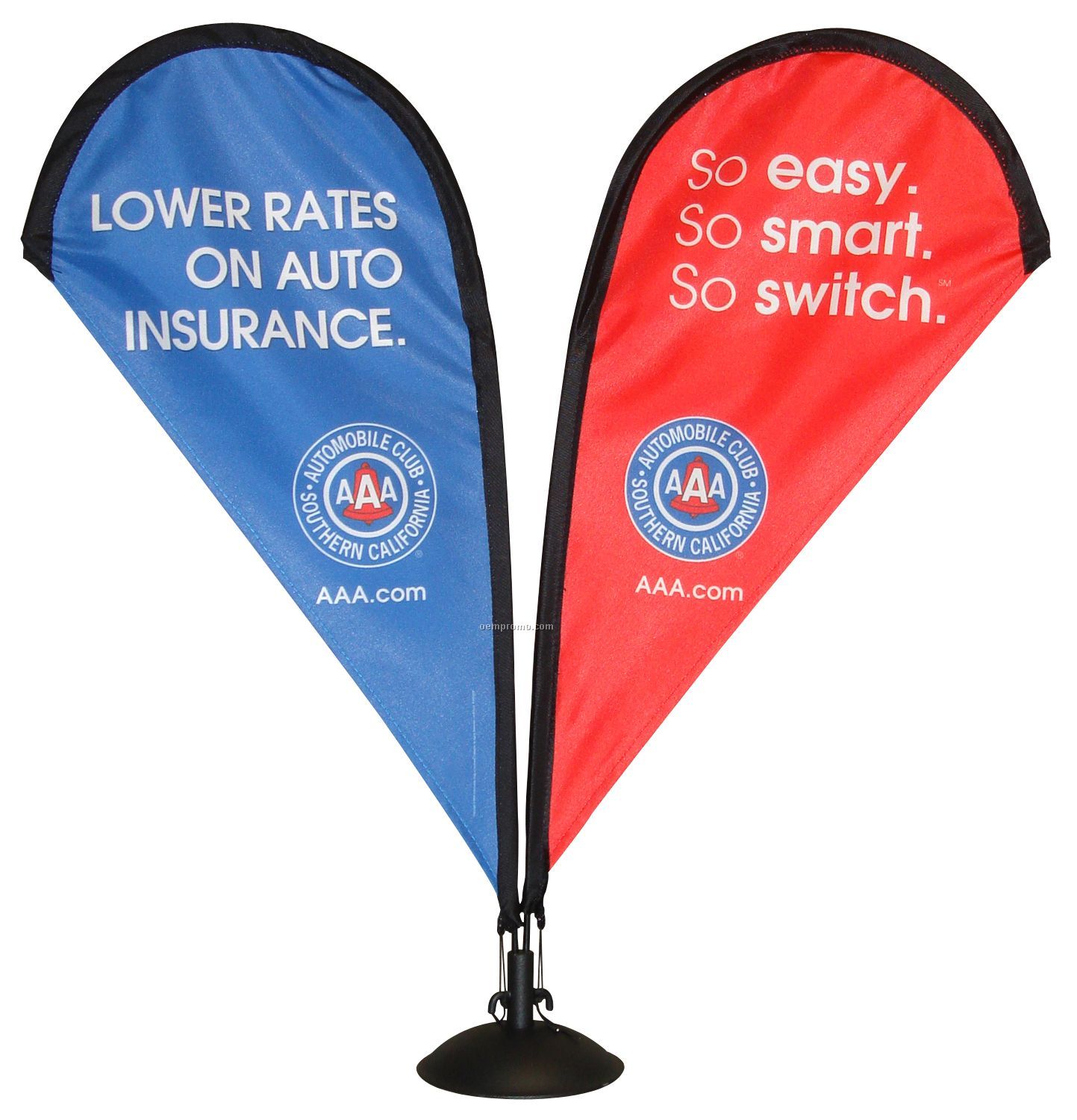 14" Table Top Double Sided Teardrop Banner & Stand