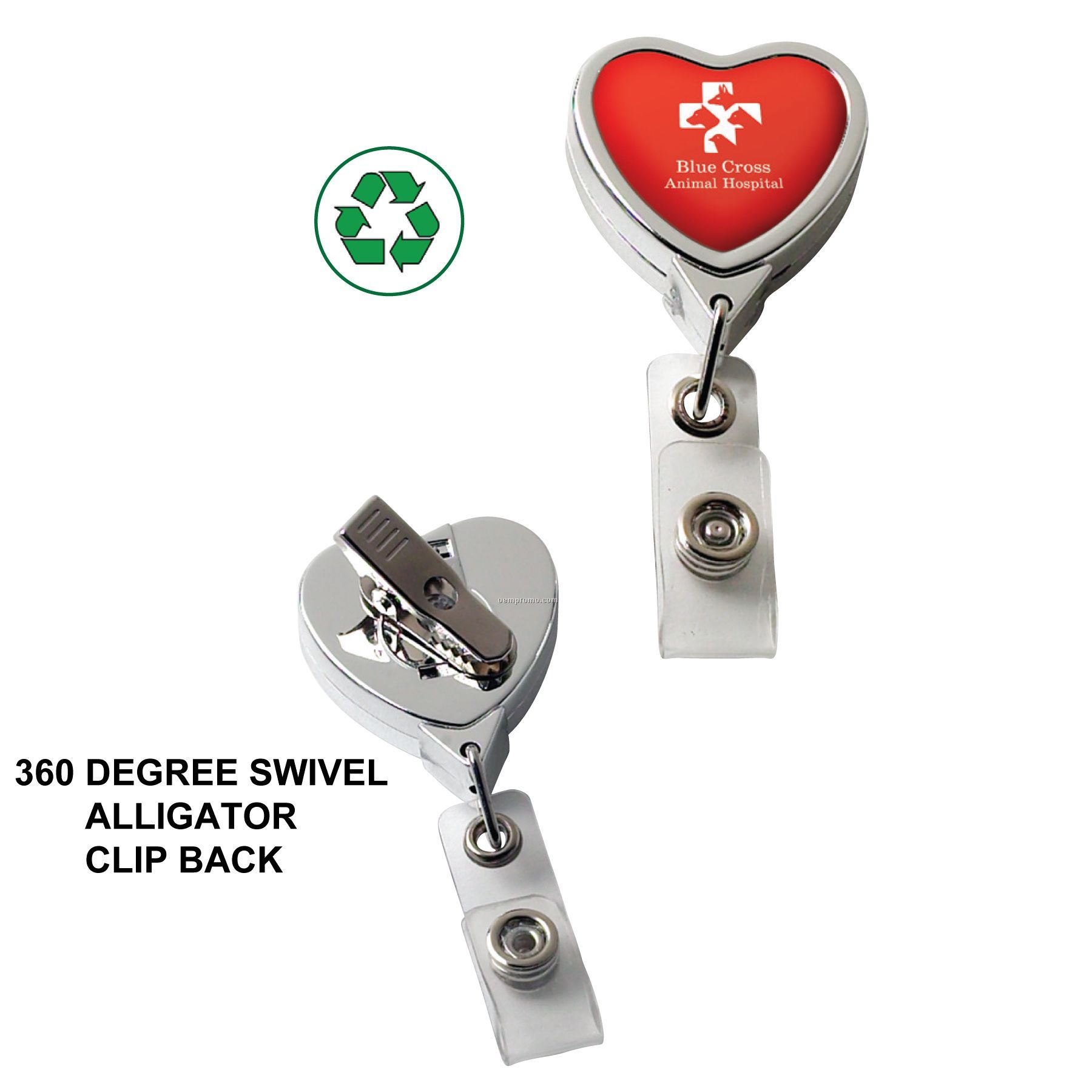 Chrome Heart Retractable Badge Reel: (Polydome)