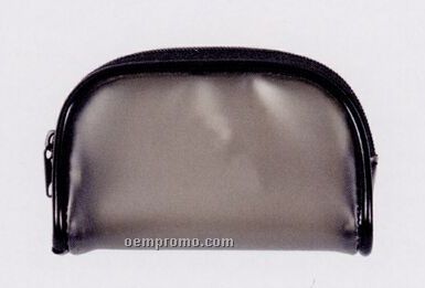 Clear Zippered Vinyl Pouch W/ Rounded Top (4 1/2"X3 1/2"X2")