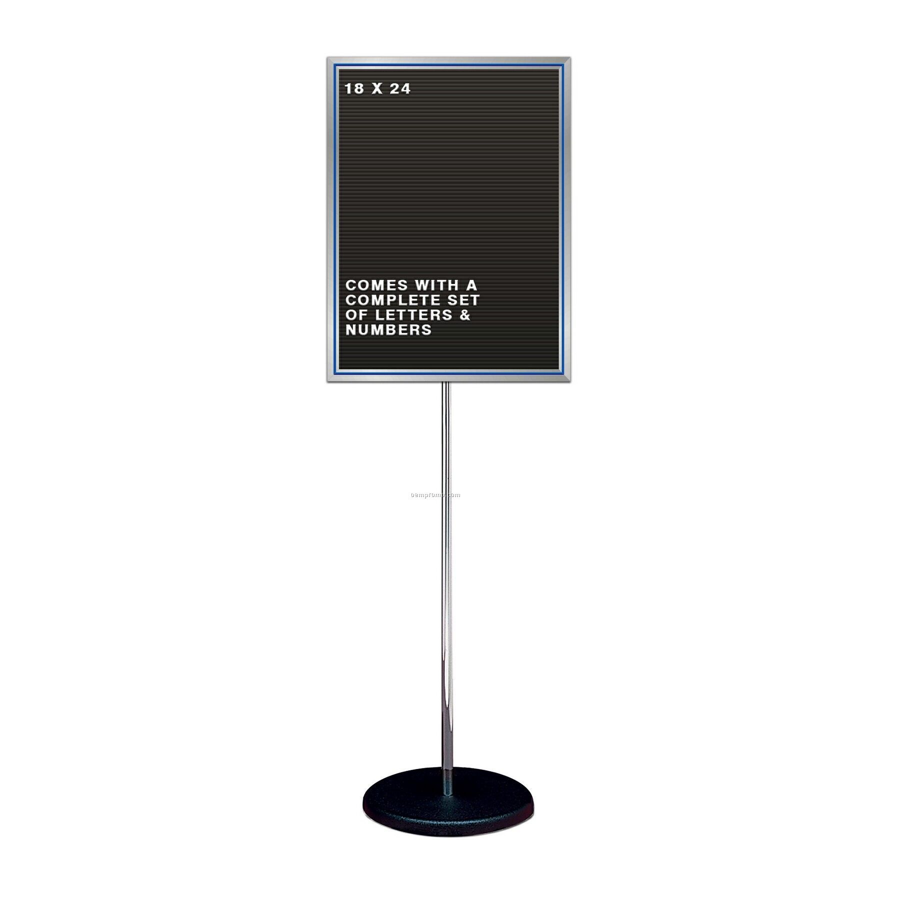 Free Standing Changeable Letter Board W/ Chrome Pole Stand (19"X25")