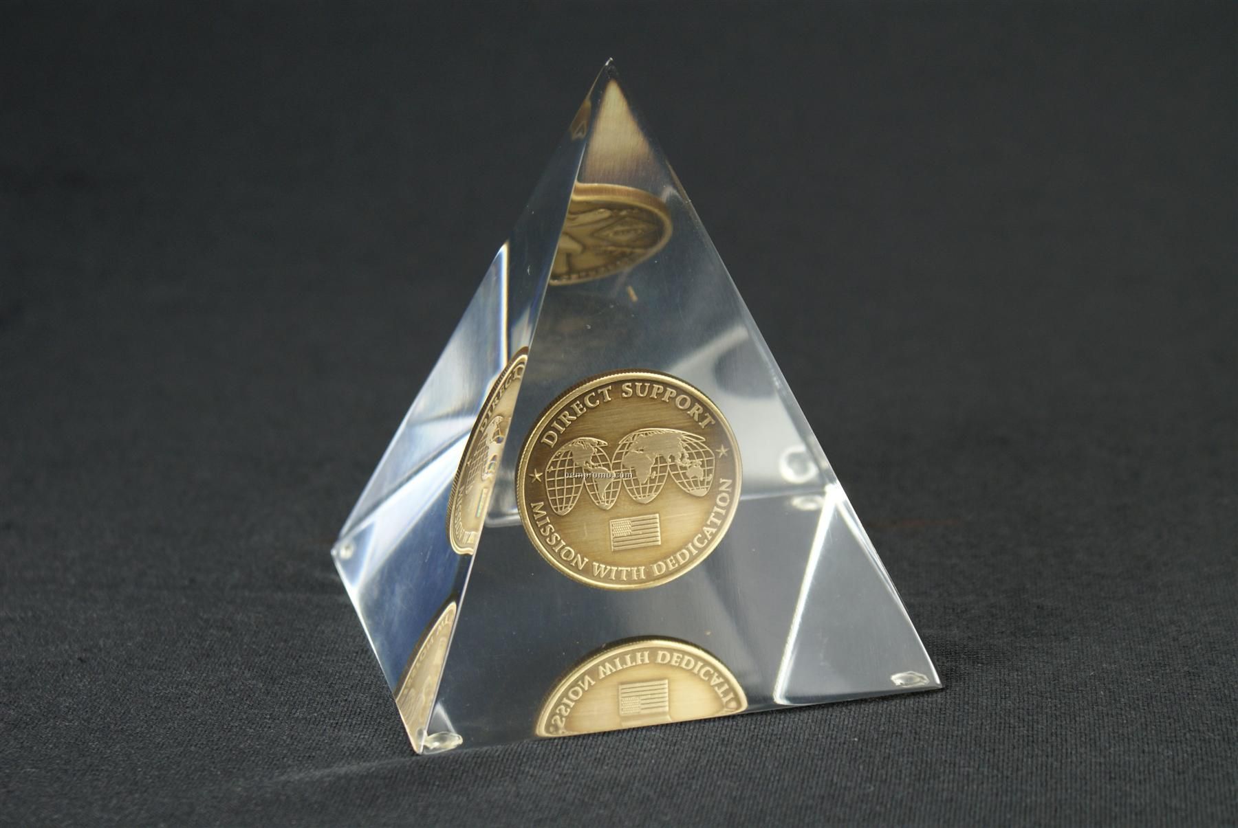 Lucite Pyramid - For Embedment Only (3-1/2"X4-1/2")