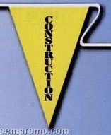 Stock 105' Printed Triangle Warning Pennants (Construction - 12"X18")