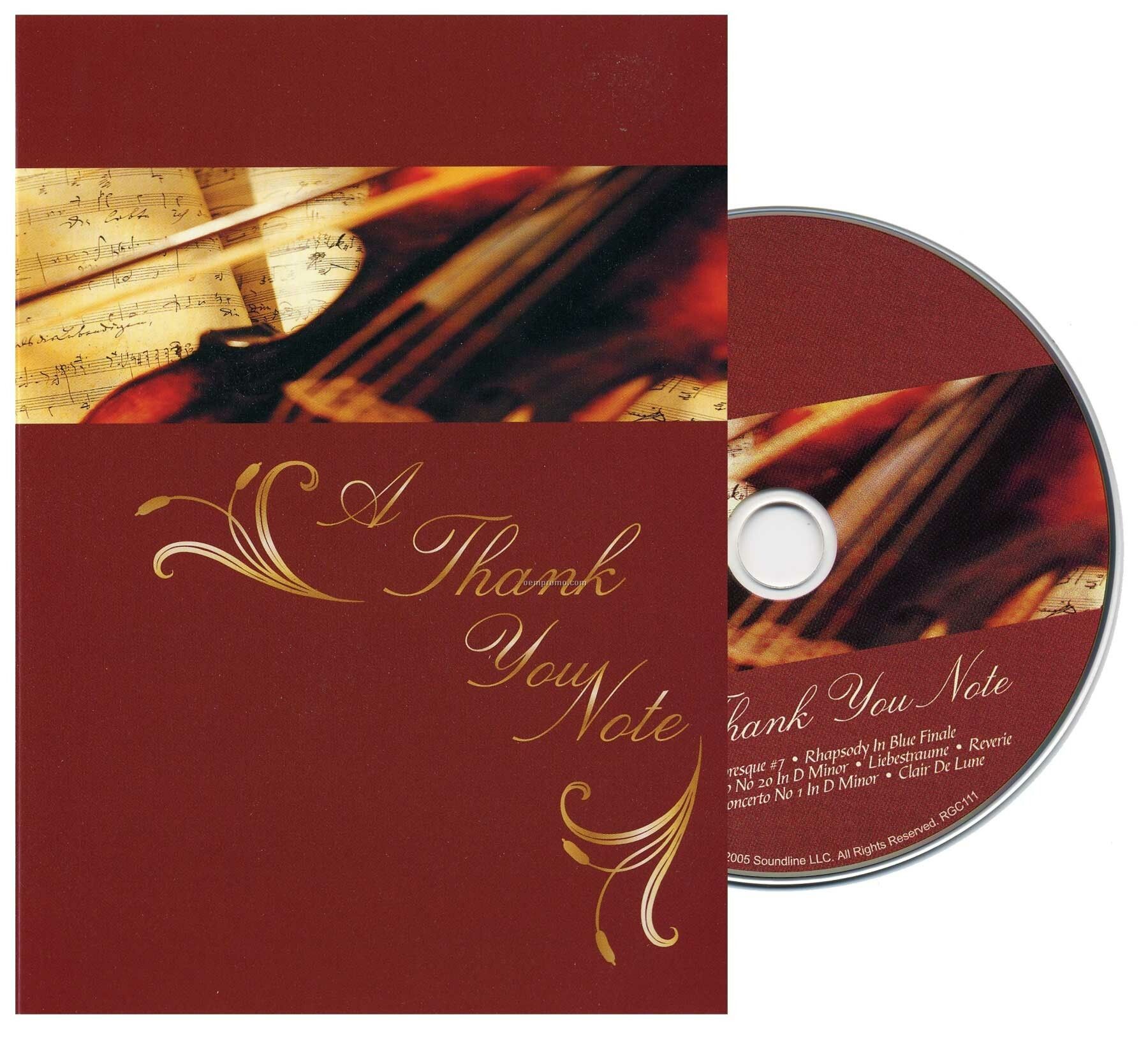 A Thank You Note Greeting Card With Matching CD