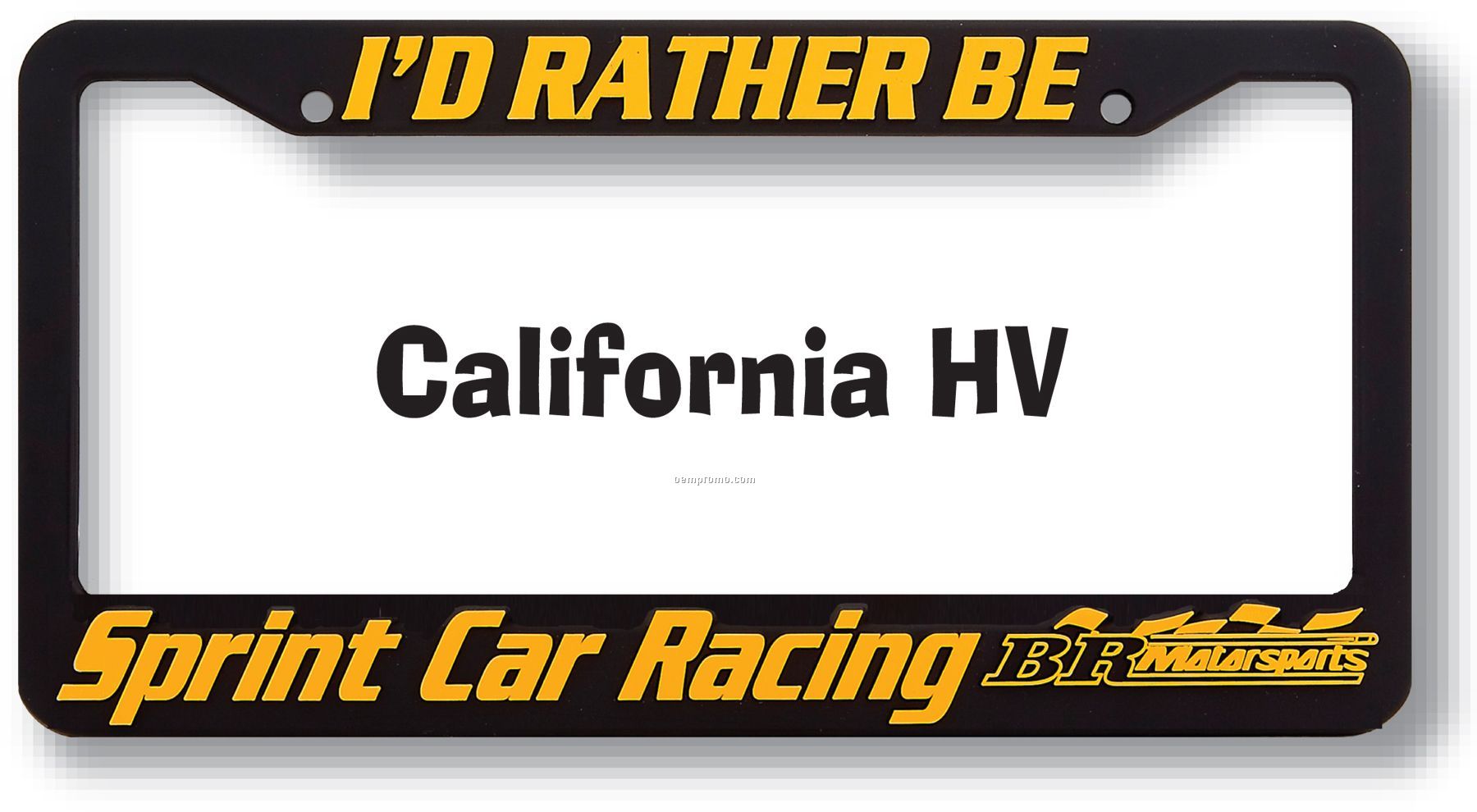 California High View (Hv) Raised Copy Plastic License Plate Frame
