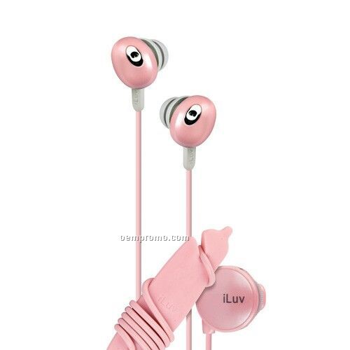 Iluv In-ear Stereo Earphone With Volume Control - Pink