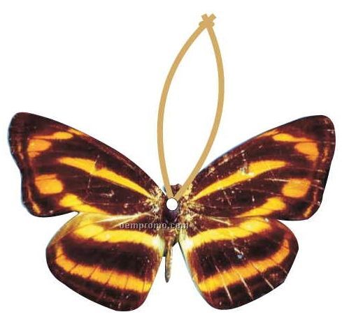 Brown & Yellow Butterfly Ornament W/ Mirrored Back (10 Square Inch)