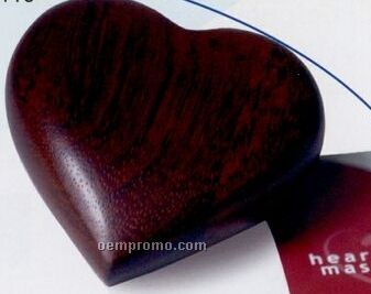 Custom Dark Brown Wood Heart-shaped Massager