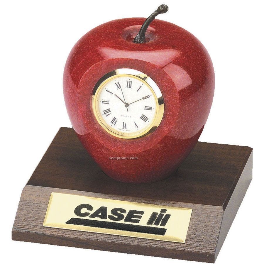Genuine Marble Apple Clock
