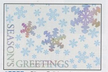 Holographic Foil Snowflakes Holiday Greeting Card (After 10/01/11)