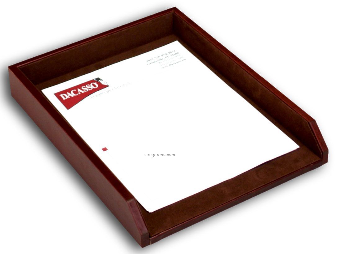 Mocha Brown Classic Leather Front-load Letter Tray (Letter Size)