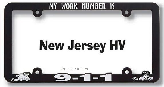 New Jersey High View (Hv) Raised Copy Plastic License Plate Frame