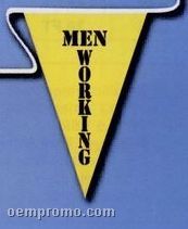 Stock 60' Printed Triangle Warning Pennants (Men Working - 12"X18")