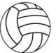 Stock White Volleyball Mascot Chenille Patch