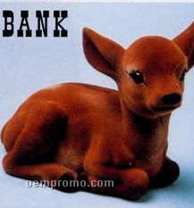 3" Flocked Fawn Bank