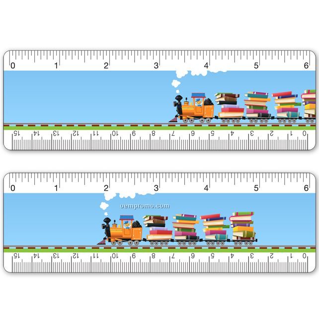 6" Ruler W/Book Train Lenticular Animation (Blanks)