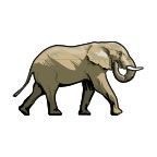 Animals Stock Temporary Tattoo - Elephant Walking (2"X2")