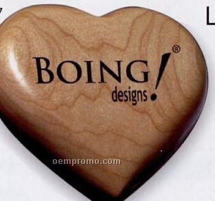 Custom Light Brown Wood Heart-shaped Massager