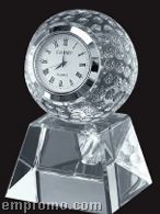 Optical Crystal Golf Ball Clock W/ Base
