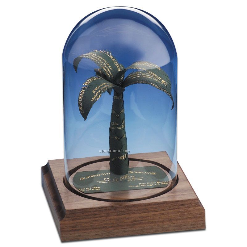 Stock Business Card Sculpture In A Dome - Palm Tree