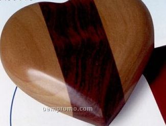 Custom Light Brown Wood With Stripe Heart-shaped Massager