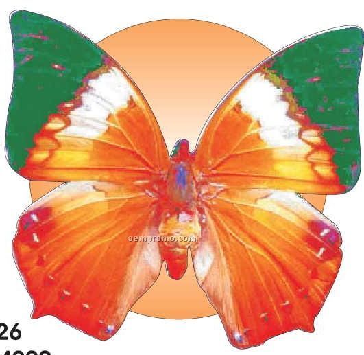 Orange & Green Butterfly Acrylic Coaster W/ Felt Back