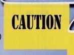 Stock 60' Printed Rectangle Warning Pennants (Caution - 18"X12")