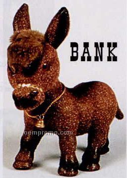 10" Flocked Donkey Bank