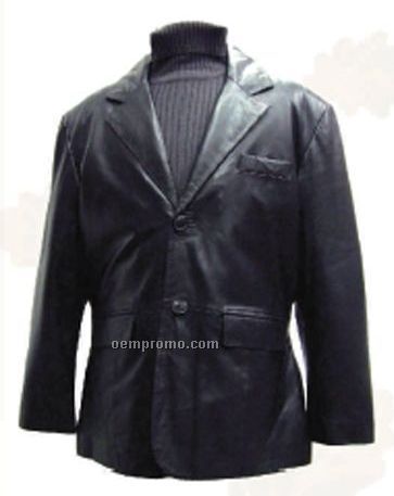 Men's Black Lambskin 2 Button Blazer Jacket