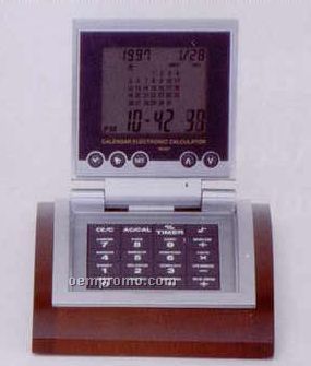 Elegant Desk Accessories - World Time Calculator On Wood Base