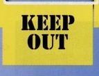Stock 105' Printed Rectangle Warning Pennants (Keep Out - 18"X12")