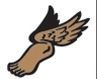 Stock Winged Foot Mascot Chenille Patch