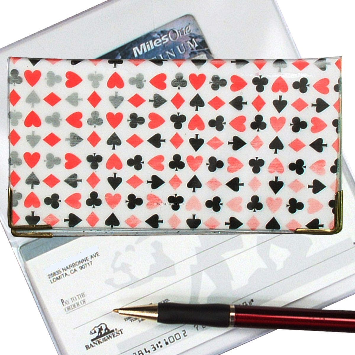 3d Lenticular Checkbook Cover (Playing Card Symbols)