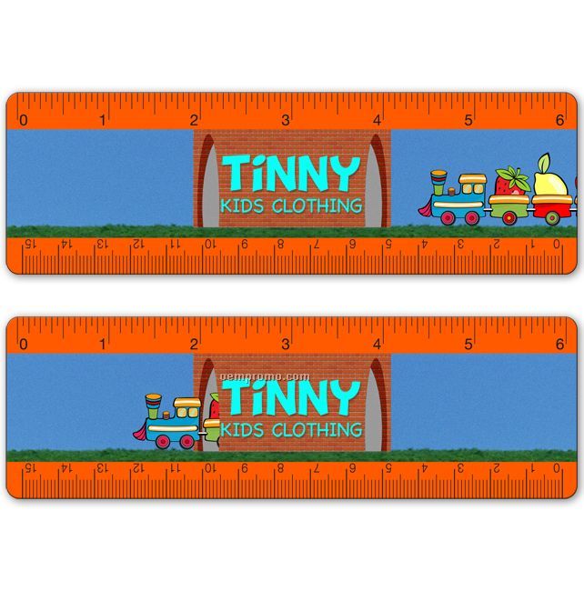 6" Ruler, Fruit Train Tunnel Lenticular Animation Stock Design, Imprinted