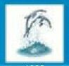 Animals Stock Temporary Tattoo - 2 Jumping Dolphins (2"X2")