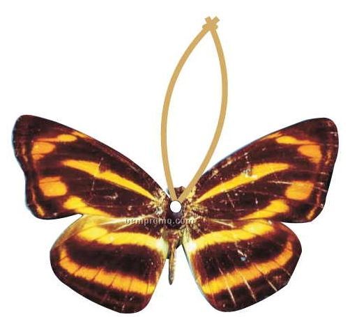 Brown & Yellow Butterfly Ornament W/ Mirrored Back (3 Square Inch)