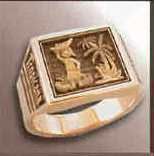 Men's 10k Gold Square Ring With Top And Side Imprint