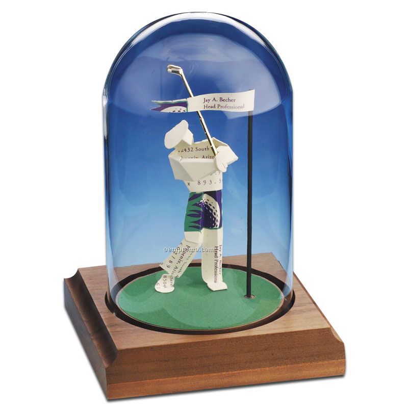 Stock Business Card Sculpture In A Dome - Closest To The Pin