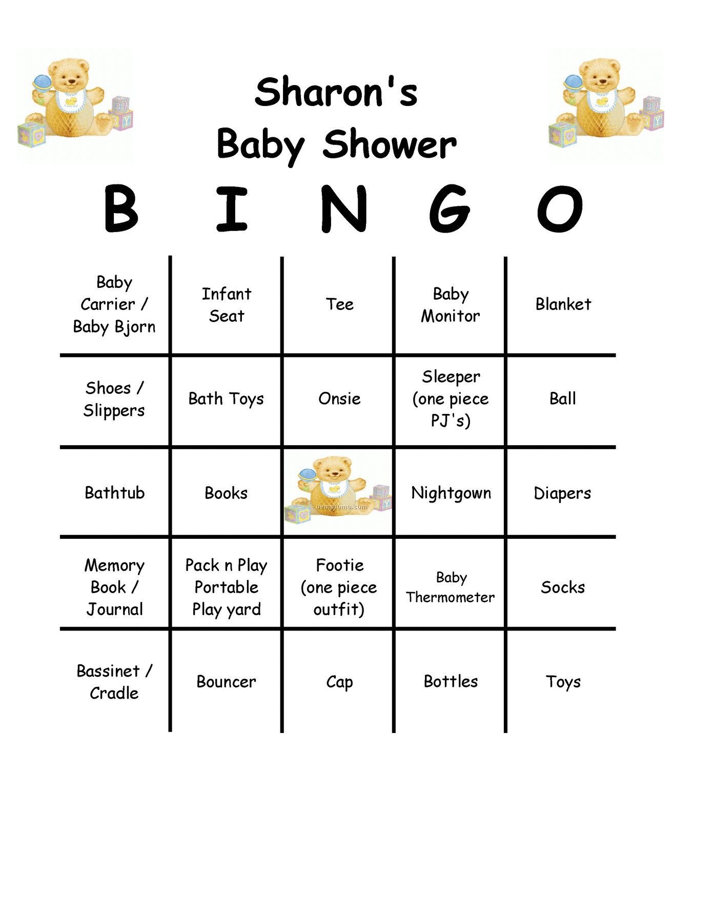 Bridal Or Baby Shower Bingo / Stock Or Custom Bingo Game Cards
