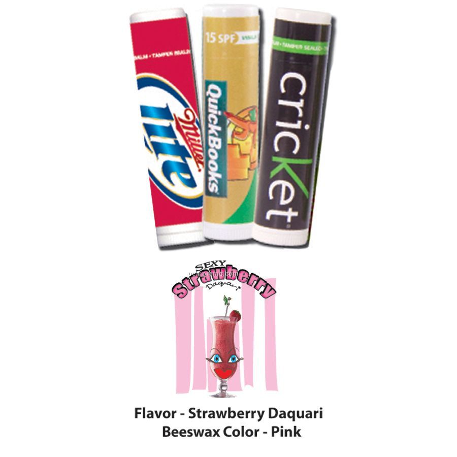 Sexy Strawberry Premium Lip Balm In Clear Tube