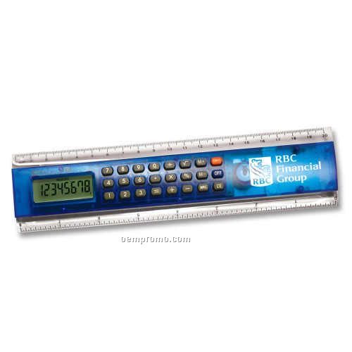 8" Calculator Ruler In Blue