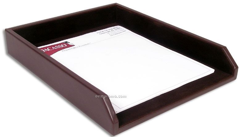 Chocolate Brown Classic Leather Front-load Letter Tray (Letter Size)