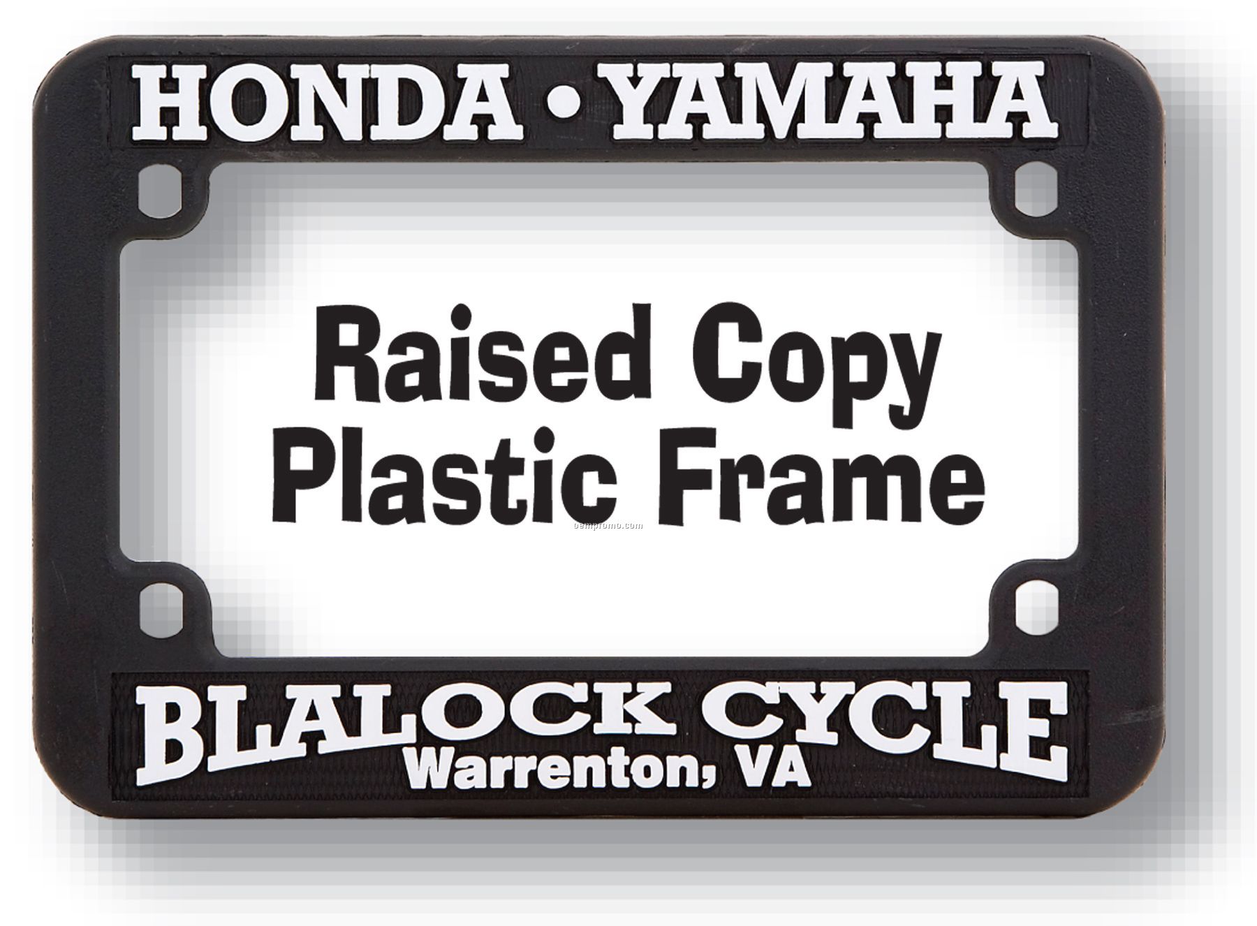 Motorcycle Raised Copy Plastic License Plate Frame