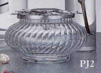 Potpourri Jar With Optic Design And Pewter Lid